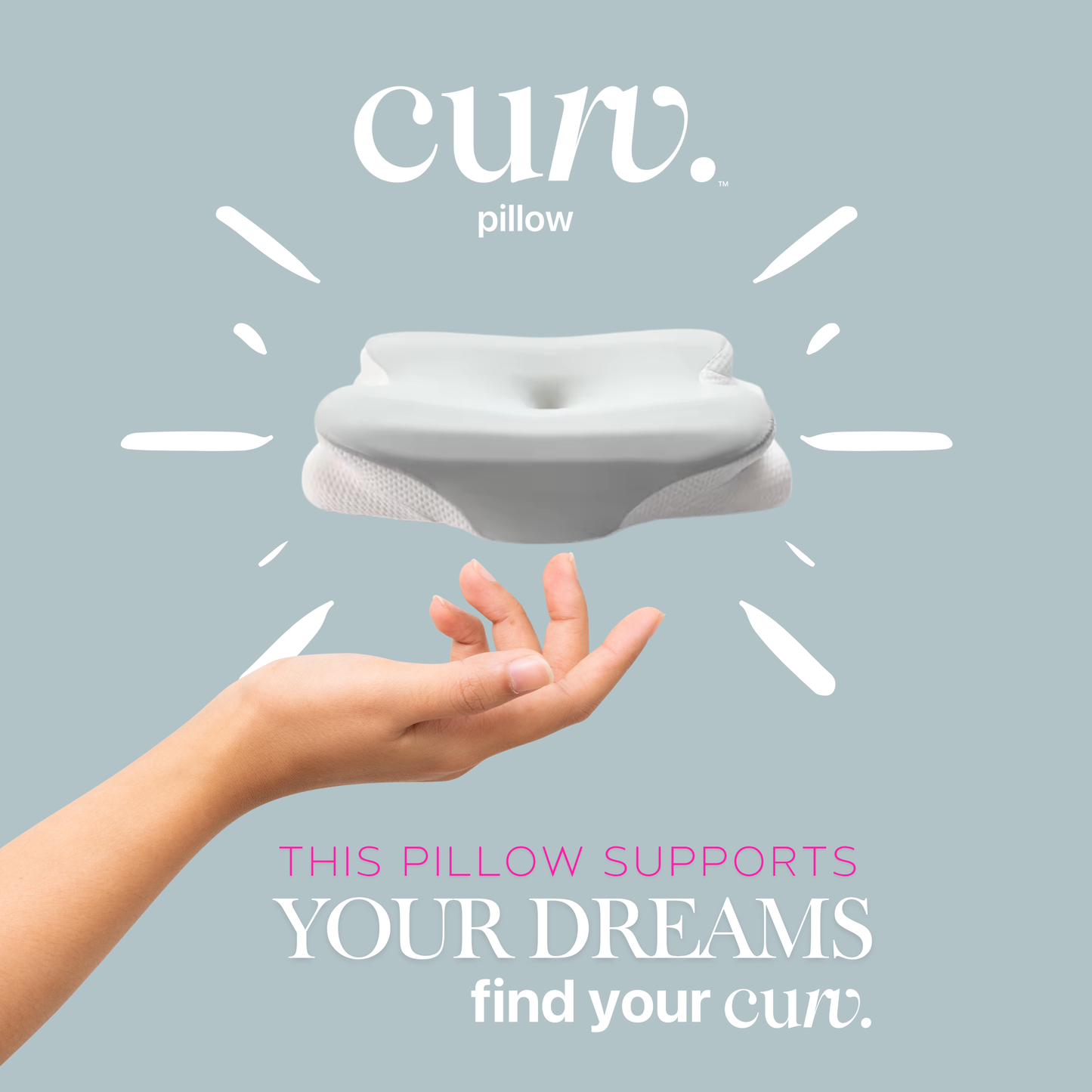 Curv ergonomic cervical pillow for neck pain